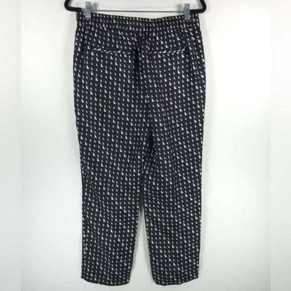 NWOT THEORY 100% SILK Triangle Stripe Twill Cropped Pull On Trousers Pants Sz 6 - Picture 7 of 16
